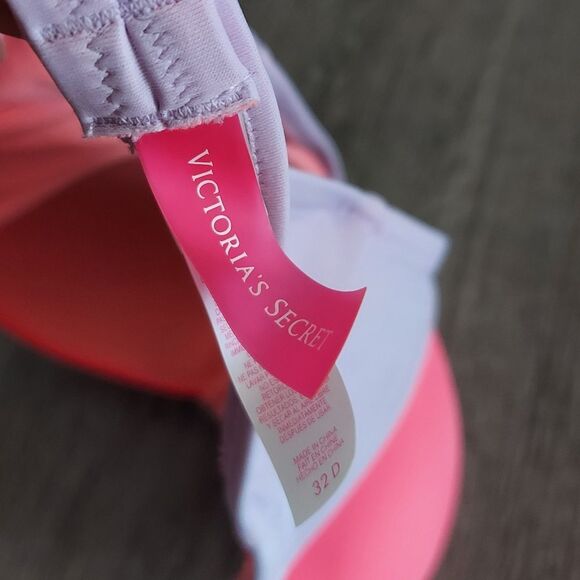 Victorias Secret 32D Strapless Pushup Bikini Top Purple Pink - Picture 4 of 5